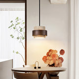 Ascend Retro Wabi-Sabi Pendant Light - Natural Stone & Wood Design 3