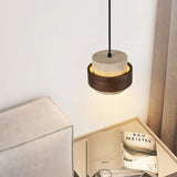 Ascend Retro Wabi-Sabi Pendant Light - Natural Stone & Wood Design 6