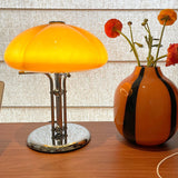 Bauhaus Inspired Table Lamp with Amber Glass Shade - Modern Desk & Bedside Lamps 5
