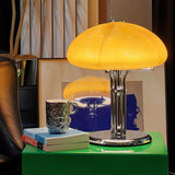 Bauhaus Inspired Table Lamp with Amber Glass Shade - Modern Desk & Bedside Lamps 9