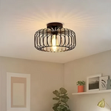 Elegant Birdcage Ceiling Lamp - Decorative Flush Mount Light Fixture for Dining Room 4