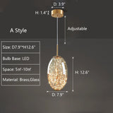 Elegant Gray Glass Pendant Light - Adjustable Kitchen Hanging Lighting 8