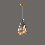 Elegant Gray Glass Pendant Light - Adjustable Kitchen Hanging Lighting 9