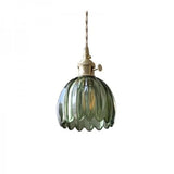 Elegant Japanese Retro Glass Flower Pendant Light - Modern Home Decor 0