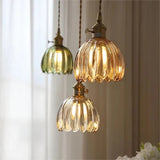 Elegant Japanese Retro Glass Flower Pendant Light - Modern Home Decor 6