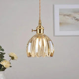 Elegant Japanese Retro Glass Flower Pendant Light - Modern Home Decor 8