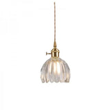 Elegant Japanese Retro Glass Flower Pendant Light - Modern Home Decor 9