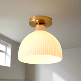 Elegant Milk White Glass Flush Mount Ceiling Light Fixture for Modern Spaces 4