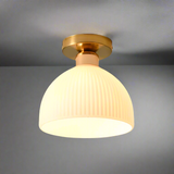 Elegant Milk White Glass Flush Mount Ceiling Light Fixture for Modern Spaces 5