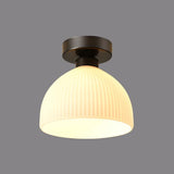 Elegant Milk White Glass Flush Mount Ceiling Light Fixture for Modern Spaces 6