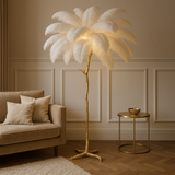 Elegant Ostrich Feather Floor Lamp - Warm LED Standing Lamp for Living Room Decor 0