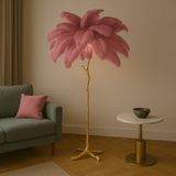 Elegant Ostrich Feather Floor Lamp - Warm LED Standing Lamp for Living Room Decor 5