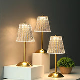 Elegant Touch-Activated Golden Crystal Table Lamp with Dimming Function 3