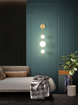 Elegant Vertical Globe Wall Lamp with Gold Finish & Integrated LED 13