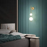 Elegant Vertical Globe Wall Lamp with Gold Finish & Integrated LED 5