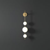 Elegant Vertical Globe Wall Lamp with Gold Finish & Integrated LED 7