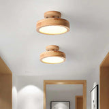 Elegant Wooden Flush Mount LED Ceiling Light Fixture with Dimmable 36W Bulb 3