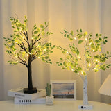 Festive Green Leaves LED Christmas Tree Lights - Warm White, Battery Operated 2