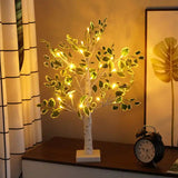 Festive Green Leaves LED Christmas Tree Lights - Warm White, Battery Operated 3