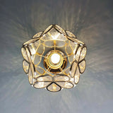 Floral Glass Ceiling Light Fixture - Unique Flush Mount Design for Hallway 7