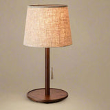 Gentle Glow - Nordic Walnut Floor Lamp with Fabric Shade & LED Lights 1