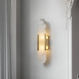 Melange - Elongated Alabaster Wall Lamp with Brass Accents 2