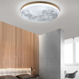 Minimalist Moon Round LED Ceiling Light - Warm Ambience Fixture 1