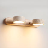 Misterlamp - Travertine Duo Wall Light with LED and Wood Accents 10