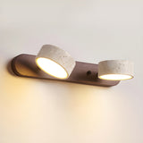 Misterlamp - Travertine Duo Wall Light with LED and Wood Accents 4