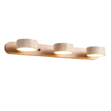 Misterlamp - Travertine Duo Wall Light with LED and Wood Accents 9