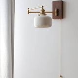 Modern Ceramic Wall Lamp with Wooden Top & Elegant Design 2