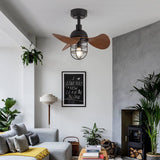 Modern Dark Walnut Ceiling Fan with Integrated Lights and Remote Control 1