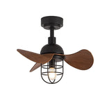 Modern Dark Walnut Ceiling Fan with Integrated Lights and Remote Control 4