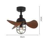 Modern Dark Walnut Ceiling Fan with Integrated Lights and Remote Control 8