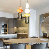 Modern Glass Pendant Lamp - Colorful Kitchen Pendant Lighting with LED 7