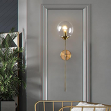 Modern Smoky Glass Wall Sconce Lighting with Gold Metal Frame 0