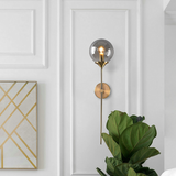 Modern Smoky Glass Wall Sconce Lighting with Gold Metal Frame 2