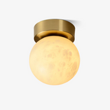 Moon Glow - Elegant Alabaster Flush Mount Ceiling Light with LED 1