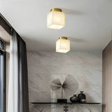 Moon Glow - Elegant Alabaster Flush Mount Ceiling Light with LED 3