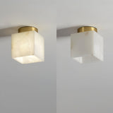 Moon Glow - Elegant Alabaster Flush Mount Ceiling Light with LED 5