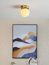 Moon Glow - Elegant Alabaster Flush Mount Ceiling Light with LED 7