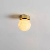 Moon Glow - Elegant Alabaster Flush Mount Ceiling Light with LED 9