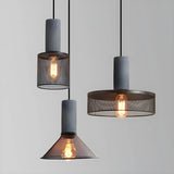 Shane - Industrial Pendant Light with Iron and Concrete Design 7