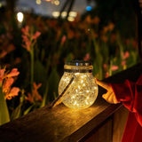 Solar Glass Lanterns - 4-Pack Outdoor Solar Wall Lights with Unique Ice Crevice Design 4