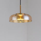 Solara Modern Brass and Glass Pendant Light with Integrated LED 3
