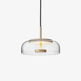 Solara Modern Brass and Glass Pendant Light with Integrated LED 4