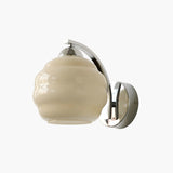 Vintage Art Deco Wall Lamp with White Glass Shade & Metal Finish 10