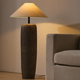 Weathered Wood Modern Floor Lamp - Rustic Standing Lamp for Living Room 3