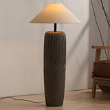Weathered Wood Modern Floor Lamp - Rustic Standing Lamp for Living Room 4