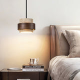 Ascend Retro Wabi-Sabi Pendant Light - Natural Stone & Wood Design 1